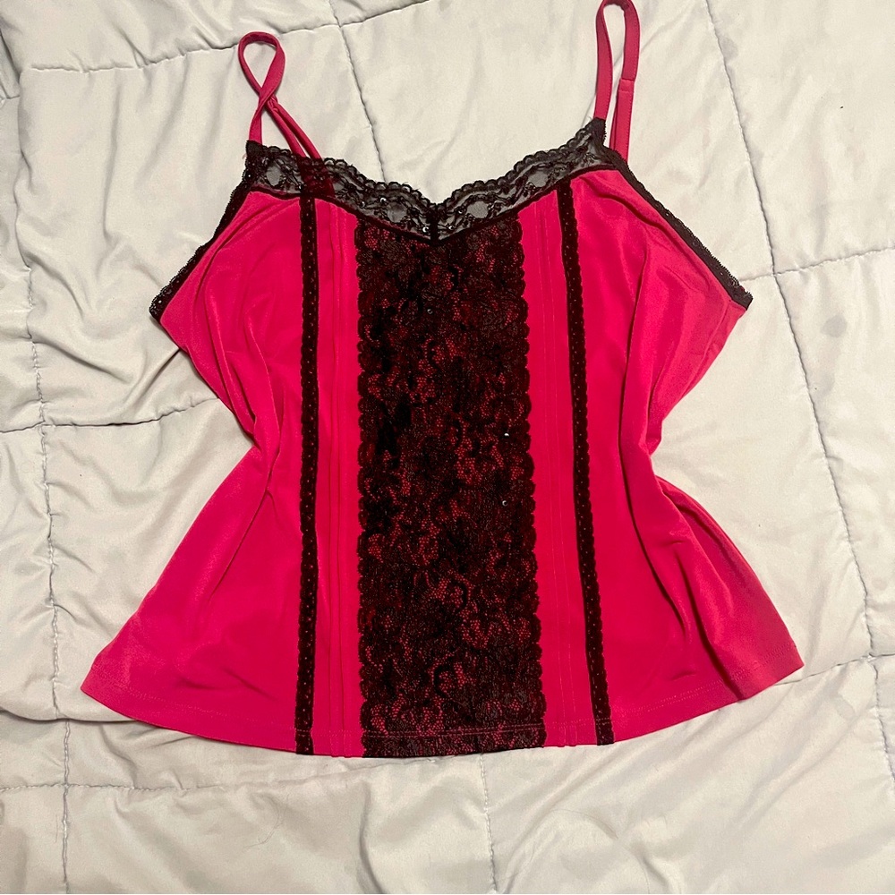 Large Gothic Red/Black Lingerie Top